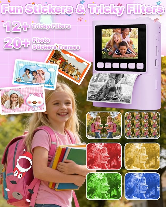 Instant Print Camera for Kids, Christmas Birthday Gifts for 4 5 6 7 8 9 10 Year - Image 5