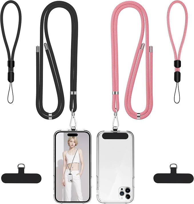 takyu 2 Pack Adjustable Cell Phone Lanyard & 2 Pack Phone Wrist Strap by Takyu