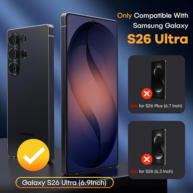 AACL 3-Pack for Samsung Galaxy S26 Ultra Screen Protector Tempered Glass - Image 2
