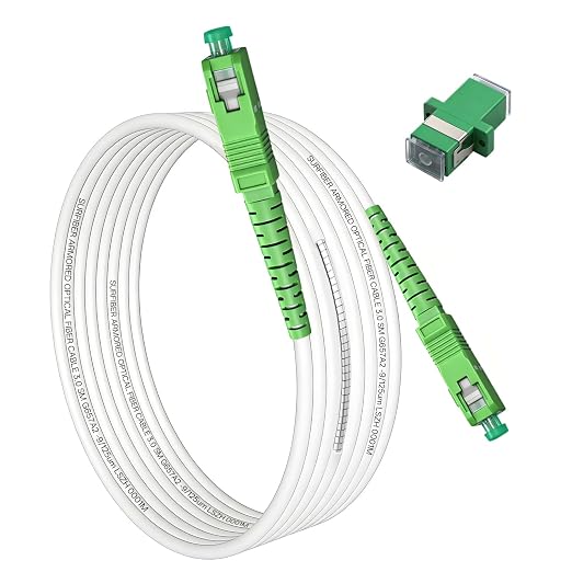 Armored SC/APC to SC/APC Fiber Optic Internet Cable 3.0mm G657A2, Pet-Proof by Unknown