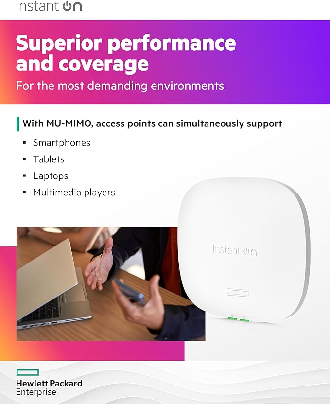 HPE Networking Instant On Access Point AP25 4x4 WiFi 6 Indoor Wireless Access - Image 5