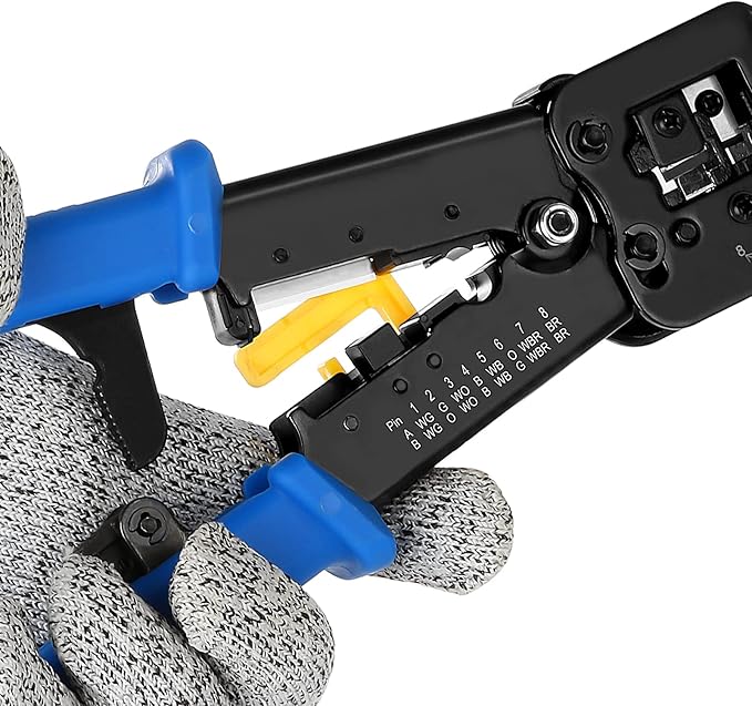 RJ45 Crimp Tool Kit Pass Thru Cat5 Cat5e Cat6 RJ45 Crimping Tool - Image 2