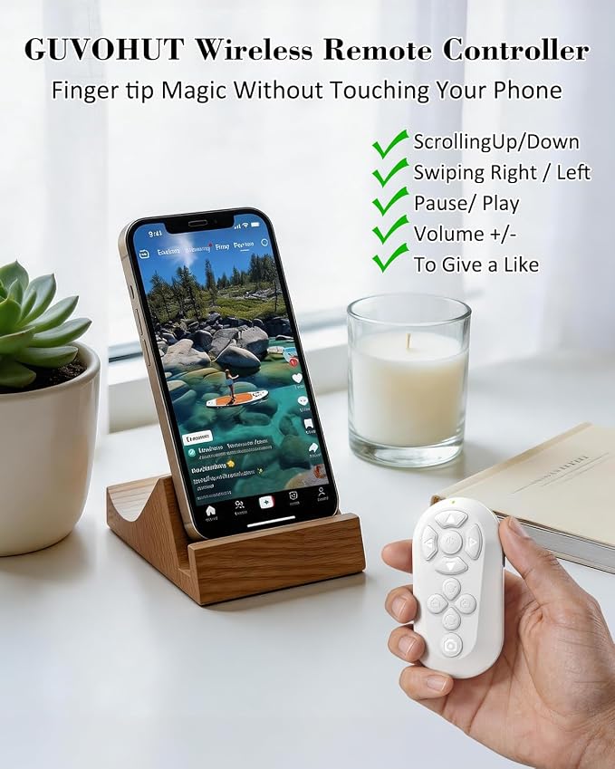 Bluetooth Remote Controller for TikTok Scrolling/Camera/Video Recording/Kindle - Image 2