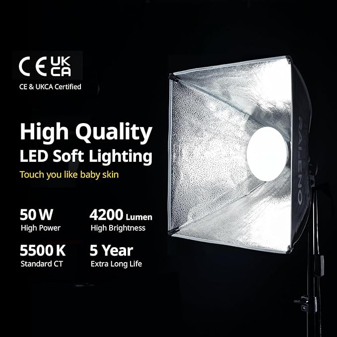 RALENO Softbox Photography Lighting Kit, Continuous Light - Image 2