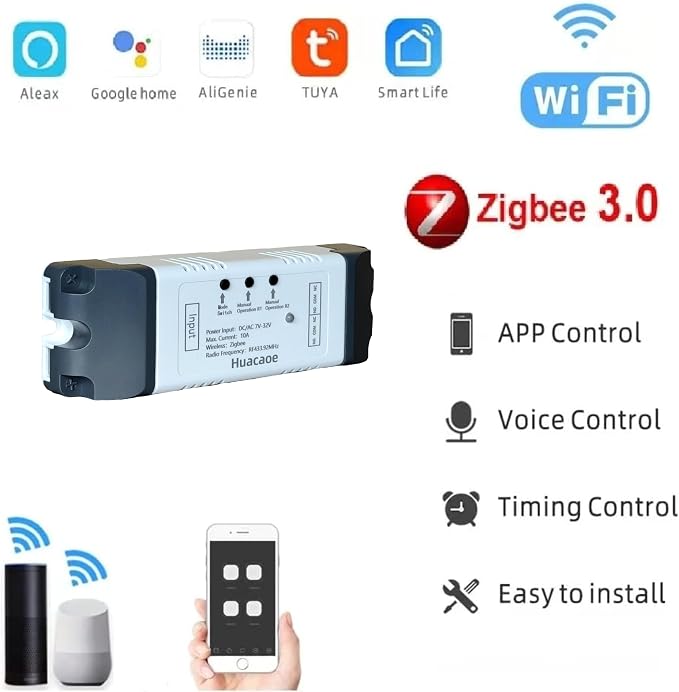 Zigbee 2CH DC 7-32V Relay Smart Switch Module, APP Remote Control - Image 3