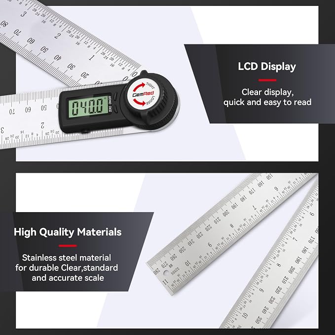GemRed 82305 Digital Angle Finder Protractor - Image 3