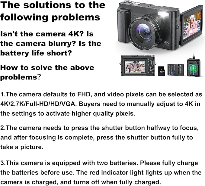 4K Digital Camera for Beginners & Teens, Autofocus 48MP Vlogging Camera for - Image 9