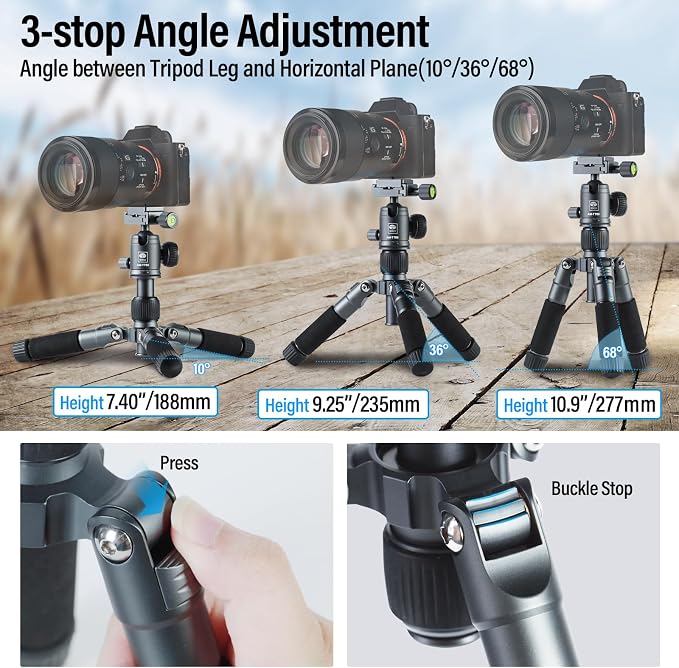 SIRUI Compact Mini Desktop Tripod, Loaded up to 17.64lbs, Phone Holder Included - Image 3