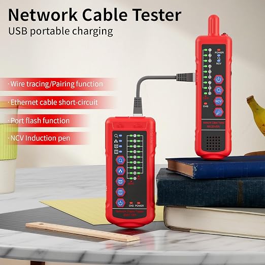 Network Cable Tester with Emitter and Receiver, Port Flashing – CAT5, CAT6 Line - Image 2