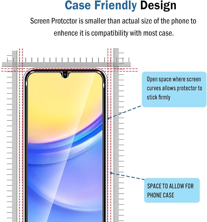 2 Pack Compatible with Samsung Galaxy A15 5G/4G Screen Protector, Full Coverage - Image 3
