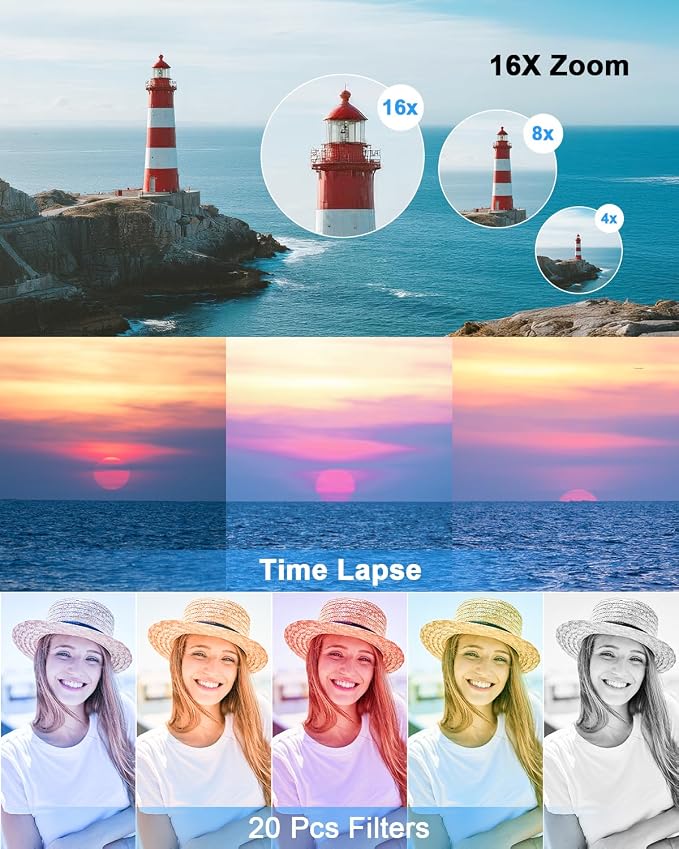 4K Digital Camera, 64MP Autofocus Point and Shoot Camera - Image 8