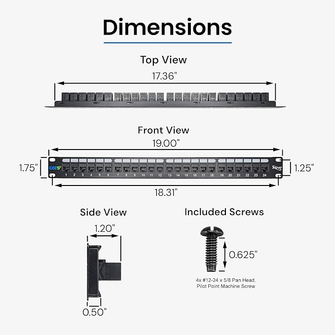 ICC CAT6 Feed-Through Patch Panel, 24 Port, 1U Rackmount, RJ45 Ethernet Patch - Image 8