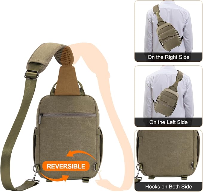 Cwatcun Camera Sling Bag Compact Large Camera Case, Waterproof Canvas Crossbody - Image 4