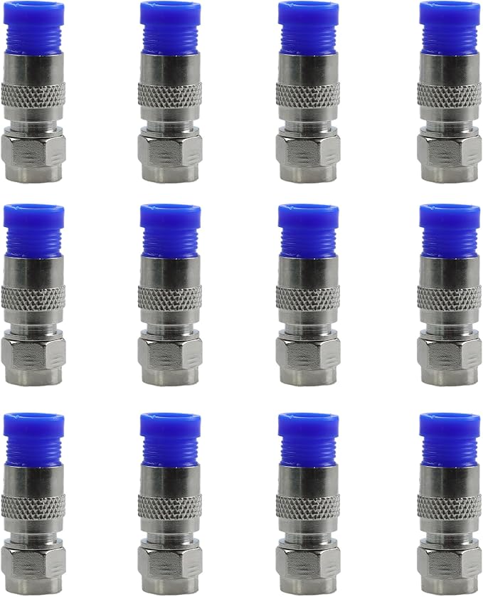 12Pcs RG6 F Type Connector Coaxial Compression Fitting, Cable Modem, Aerial by Unknown