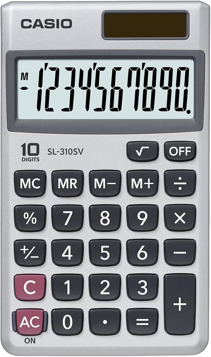 Casio SL-310SV, Sloar Powered Standard Function Calculator by Casio