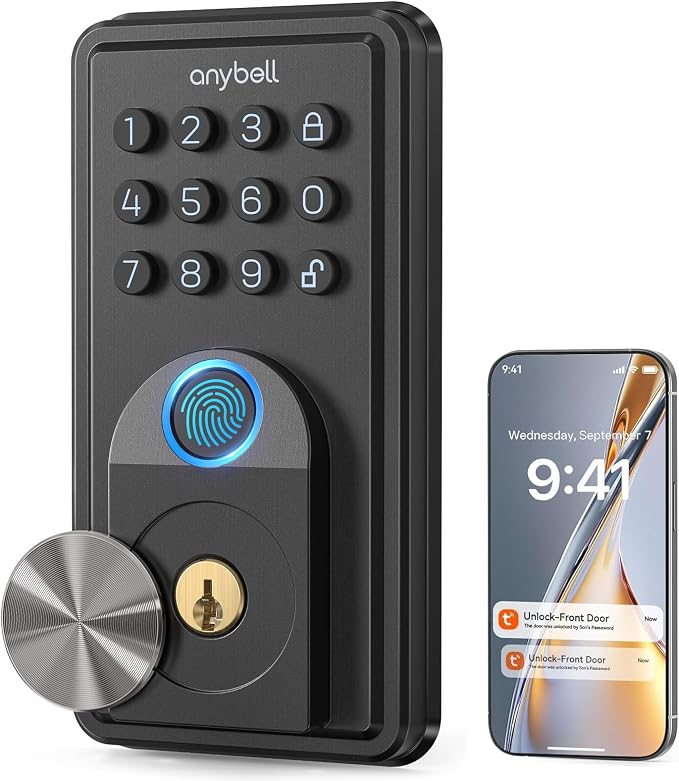 Smart Door Lock, ANYBELL Keyless Entry Door Lock Fingerprint by Unknown