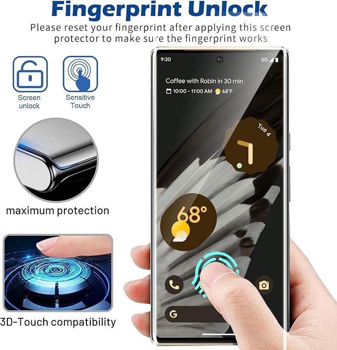 for Google Pixel 7 Pro Screen Protector, 9H Tempered Glass, Ultrasonic - Image 4