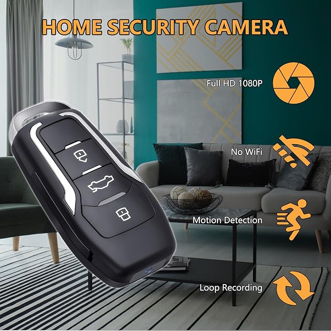KEHZKCT Mini Video Camera 1080P, Portable Camera Disguised as Car Key Fob - Image 2