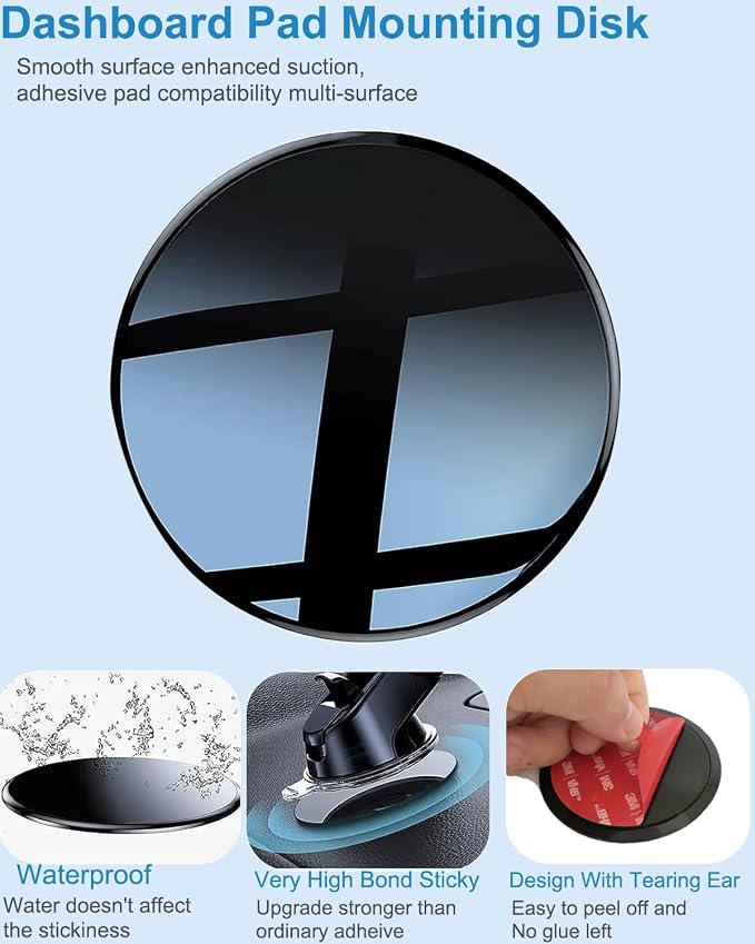 Dashboard Pad Mounting Disk for Suction Cup Phone Mount, Vacuum Suction Phone - Image 6