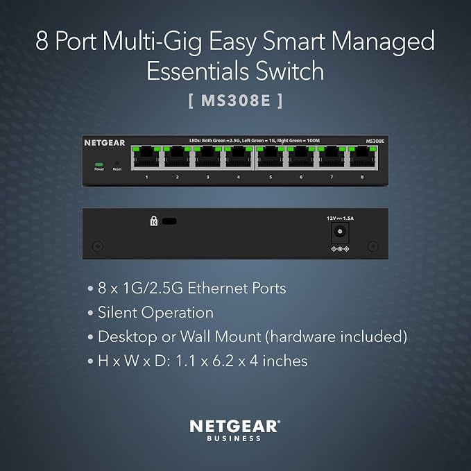NETGEAR 8-Port 2.5G Multi-Gigabit Ethernet Easy Smart Managed Essentials - Image 2