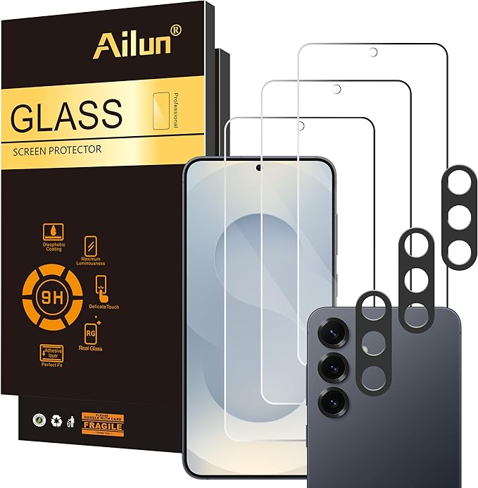Ailun Glass Screen Protector for Galaxy S25+ / S25 Plus 3Pack+3Pack Camera Lens by Ailun