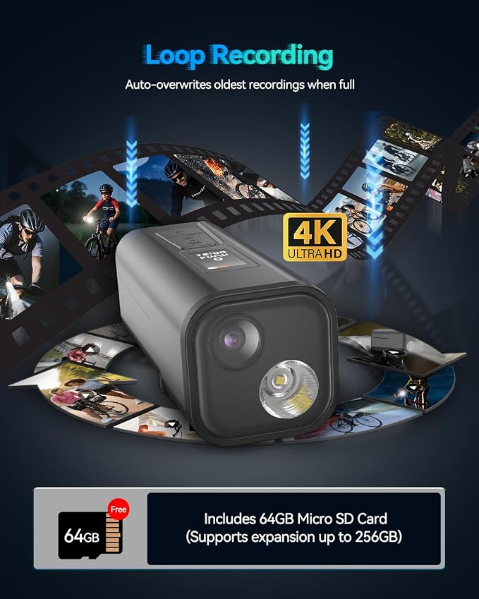 4K Bike Camera with GPS Tracking, Cycling Computer & Headlight – Spedal S1 - Image 8