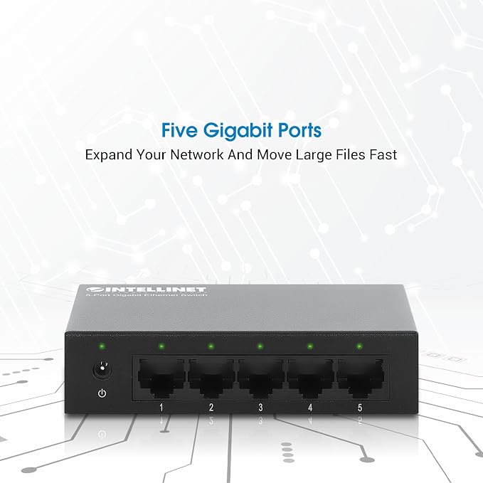 Intellinet 5-Port Gigabit Ethernet Network Switch, Ethernet Splitter - Image 2
