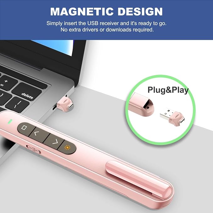QUI Presentation Clicker with Volume Control, 2.4GHz USB Wireless Presenter - Image 5