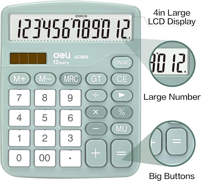 Calculator, Deli Standard Function Desktop Calculators - Image 3