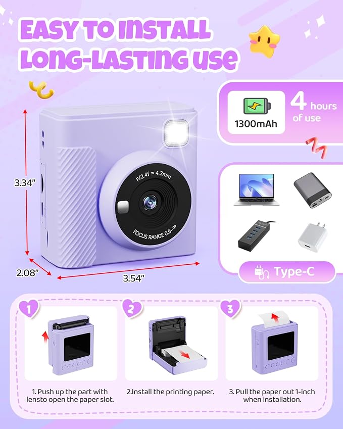TIATUA Kids Instant Print Camera, Christmas Birthday Gifts - Image 7