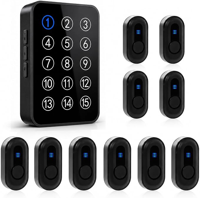 Wireless Emergency Call Button System - 500 Ft Range Caregiver Pager by SANJIEGuardSecurity