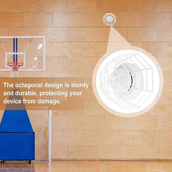 Blulu 2 Pcs Octagonal Smoke Detector Cover Stopper, Smoke Alarm Cage, 7 Inch - Image 5
