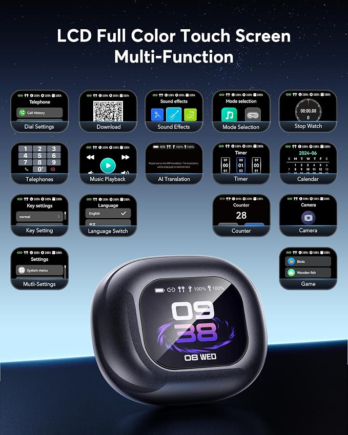 AI Real-Time Translation Earbuds, 198 Languages Two-Way Translator Headphones - Image 2