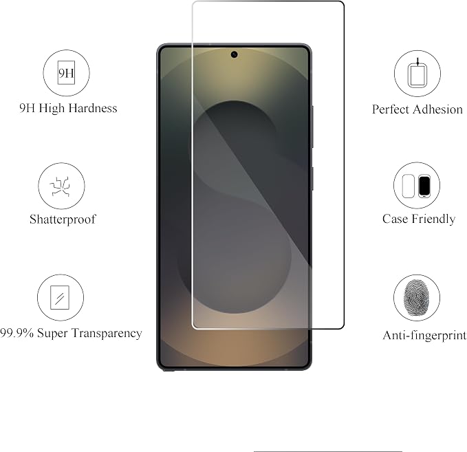 Ailun Glass Screen Protector for Galaxy S25 Ultra 3Pack + 3Pack Camera Lens - Image 2