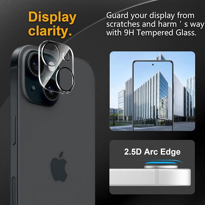 3 Pack Camera Lens Protector for iPhone 15 /iPhone 14/iPhone 15 Plus/iPhone 14 - Image 2