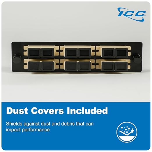 ICC SC-SC Fiber Optic Adapter Panel, LGX Compatible, 12 Fibers, Push Fasteners - Image 6