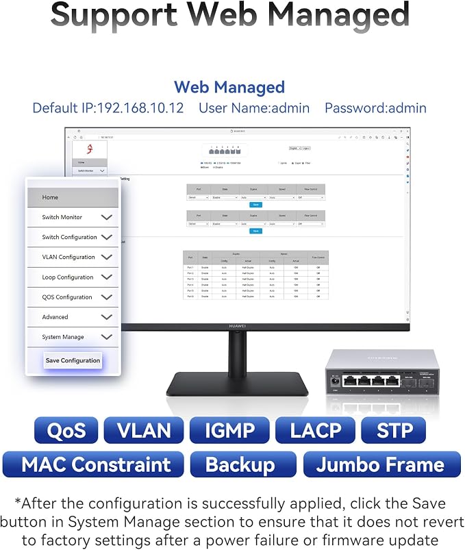 6-Port 2.5G Web Managed Ethernet Switch, VLAN/QoS/STP/IGMP/LACP Supported - Image 6