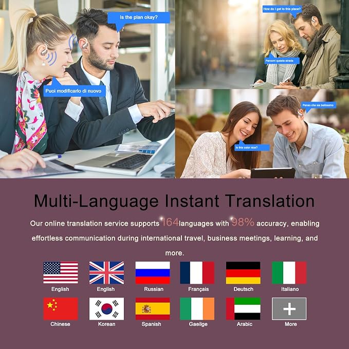 AI Translation Earbuds Real Time, 164 Language Translator Earbud 3-in-1 - Image 3