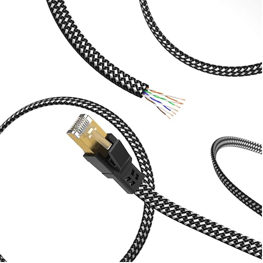 Orbram Cat 8 Ethernet Cable 150 ft, Nylon Braided High Speed Heavy Duty Network - Image 3