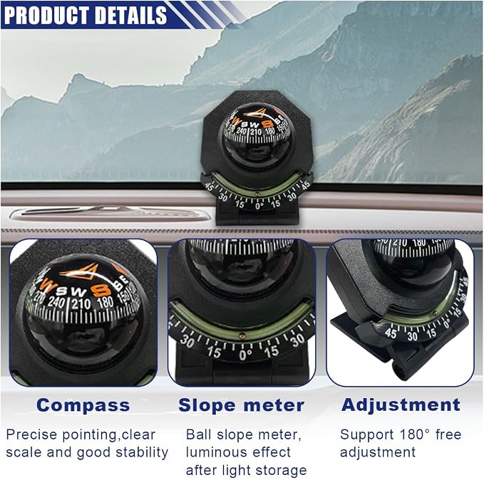 Car Compass, Car Dashboard Compass Ball - Image 3