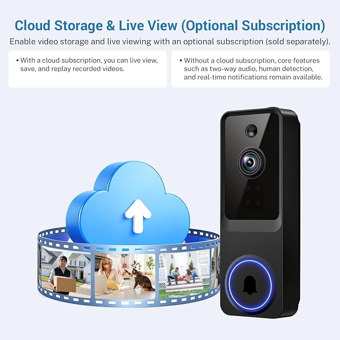 1080p Wireless Wi-Fi Video Doorbell Camera - Image 6