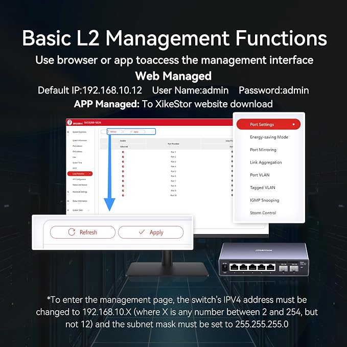 7-Port 2.5GbE Managed Switch | 5 x 2.5G Base-T + 2 x 10G SFP+ | Web Managed - Image 6