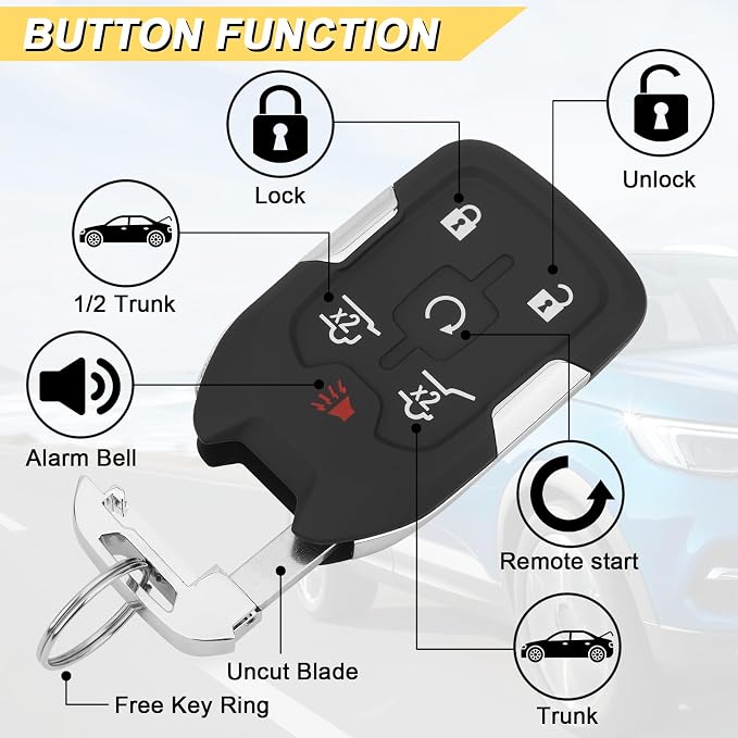 Vurkcy Key Fob Replacement for 2015-2020 Chevy Suburban Tahoe/ 15-20 GMC Yukon - Image 3