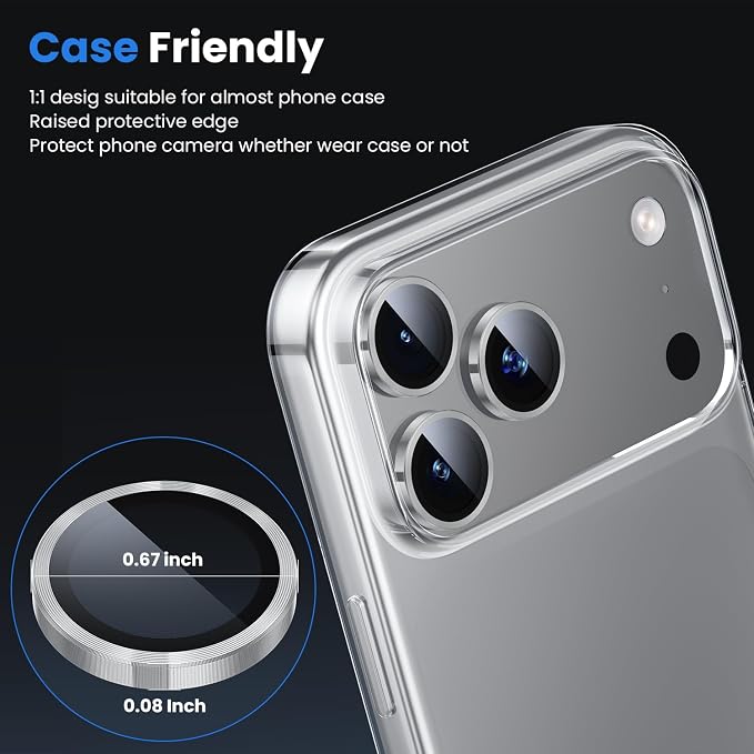 WSKEN for iPhone 17 Pro/iPhone 17 Pro Max Camera Lens Protector - Image 4
