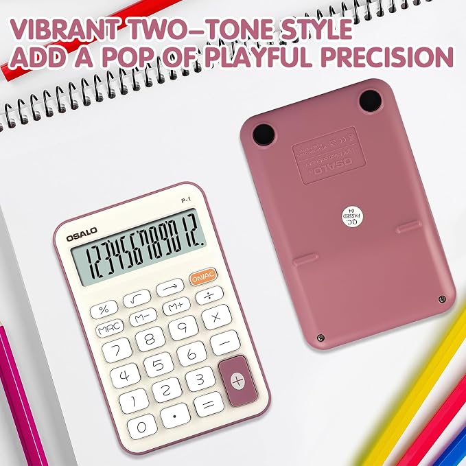 Pendancy Small Desk Calculator Cute, 12 Digit LCD Display, Basic Function - Image 2
