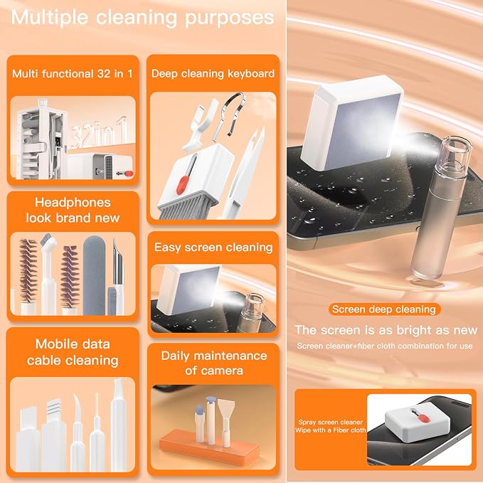 LOKEKE Multifunctional Cleaning Brush Kit, All-in-One Laptop Cleaning Tool - Image 7