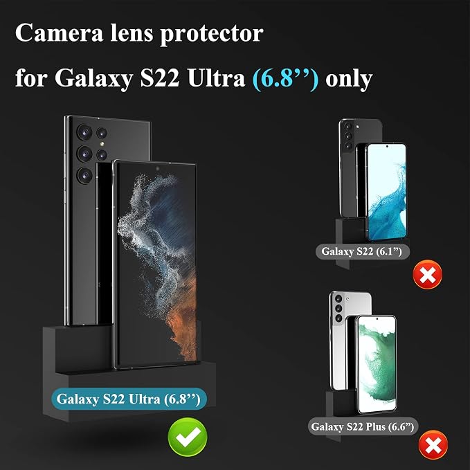 YWXYW for Samsung Galaxy S22 Ultra Camera Lens Protector, Aluminum Alloy - Image 2