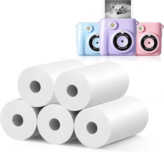 5 Rolls MIARALA Instant Print Kids Camera Paper Roll Refill, HD Print Camera by MIARALA
