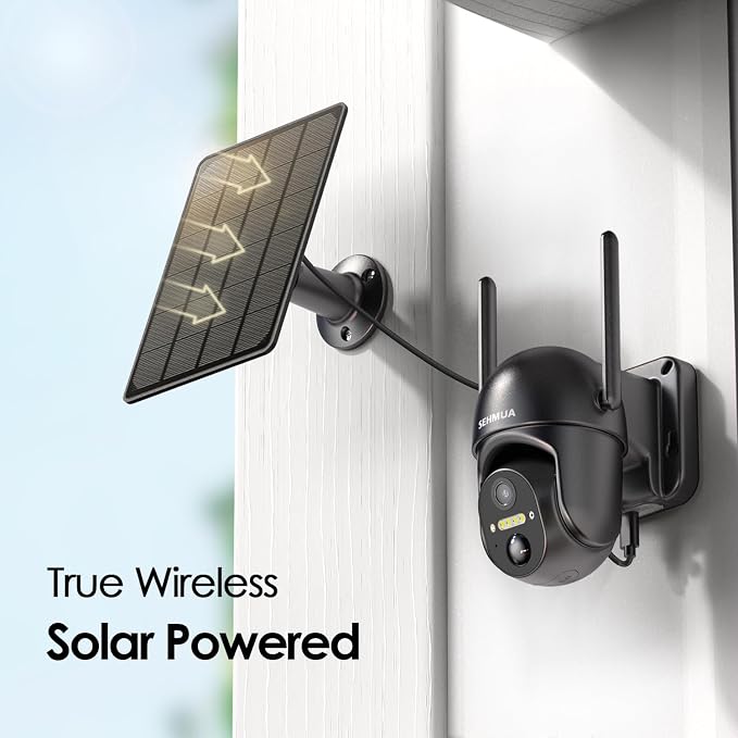 SEHMUA Solar Security Cameras Wireless Outdoor, 2K 360° View Battery Powered - Image 2
