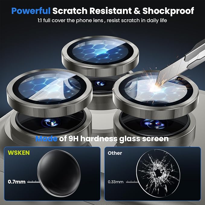 WSKEN for iPhone 17 Pro/iPhone 17 Pro Max Camera Lens Protector - Image 3